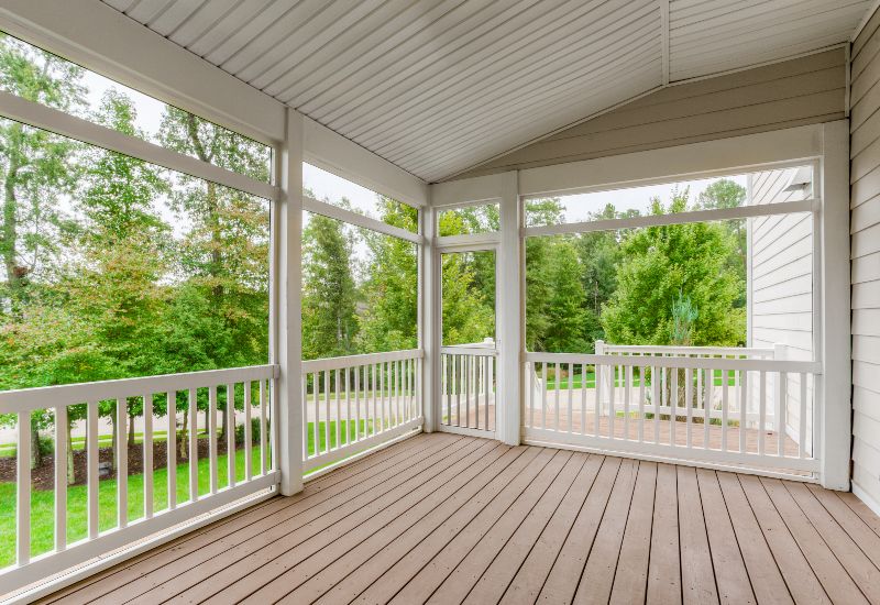 Beautifully crafted wooden porch with durable materials and classic design, perfect for enhancing outdoor living spaces in Dunwoody